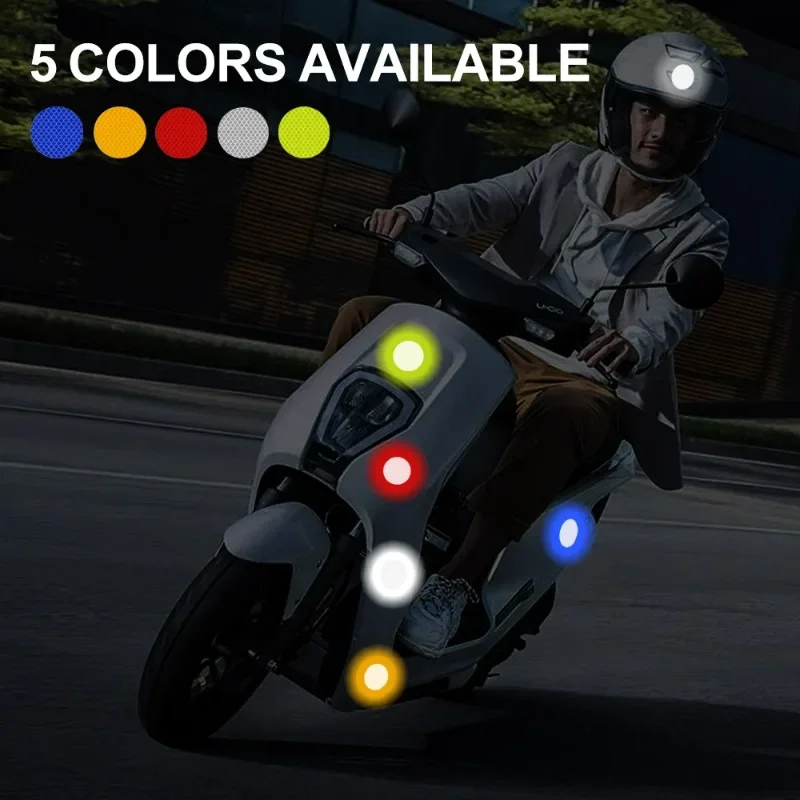 Electric Vehicle Reflective Stickers Car Motorcycle Circular Warning Reflective Decal Helmet Anti Collision Waterproof Sticker