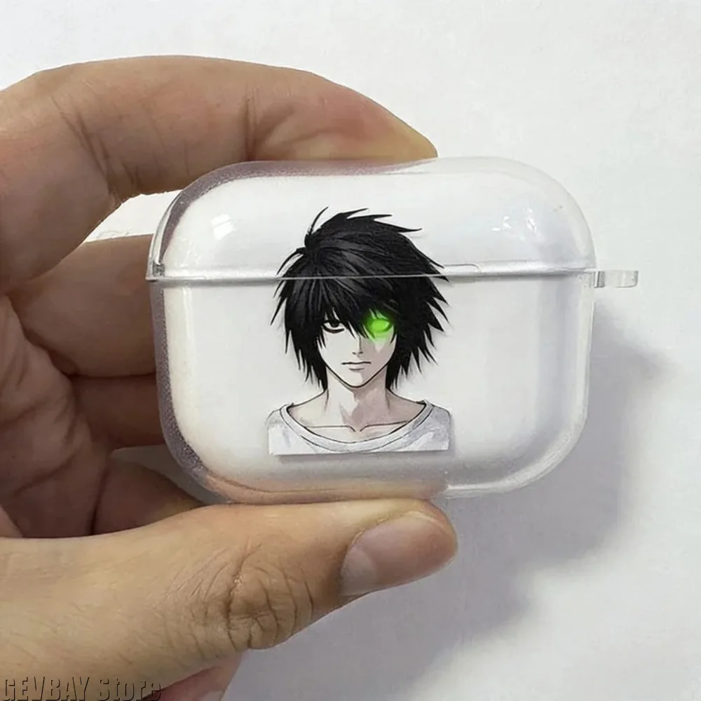 Anime L-Lawliet Transparent Case - for Airpods Pro 3 2 1 4 Cute Cartoon Japanese Earphone Cover