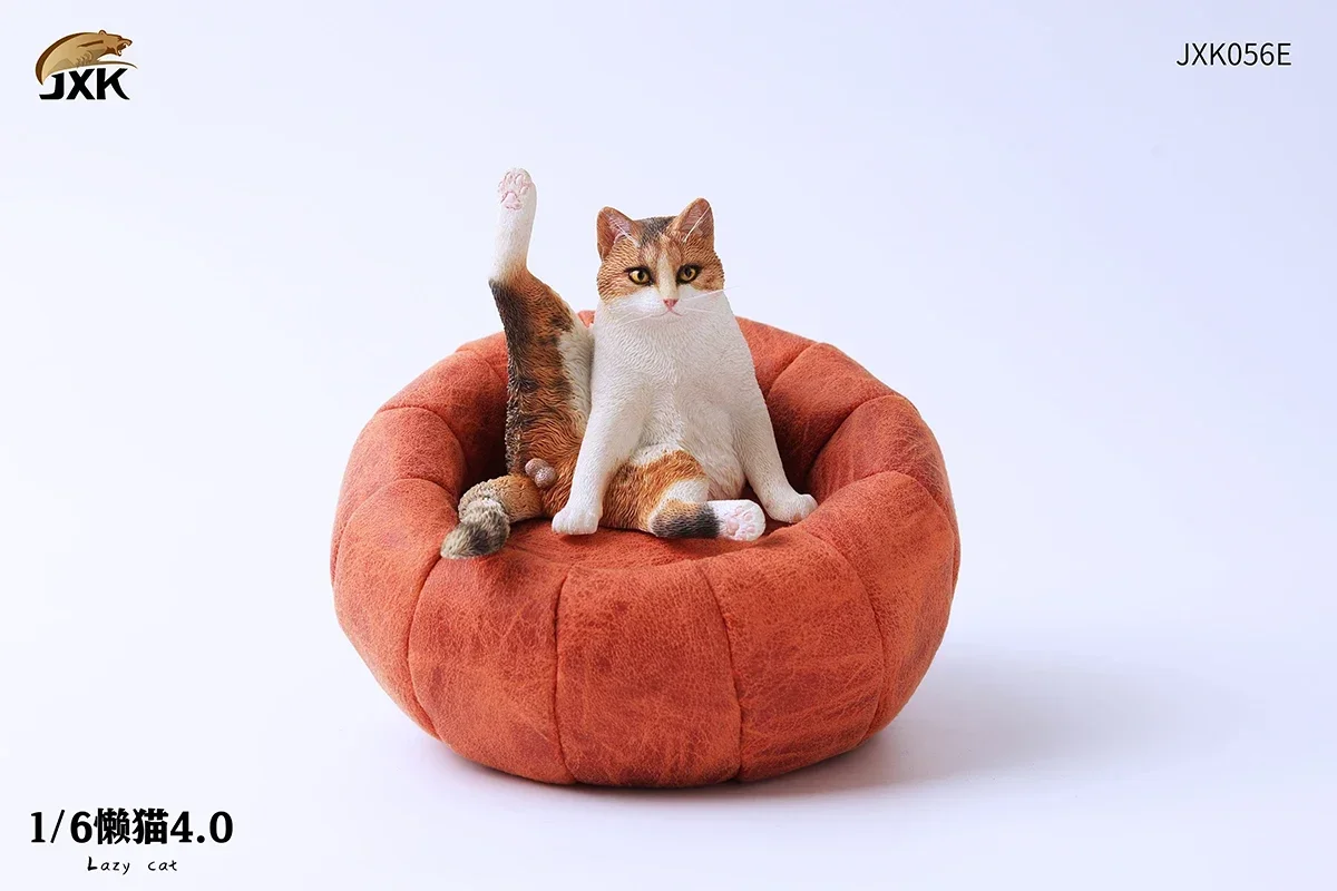 JXK 1/6 Lazy Cat with Sofa 4.0 Model Cute Pet Orange  Animal Figure Collector Decor Toy Handmade Oenaments Adults  Gift