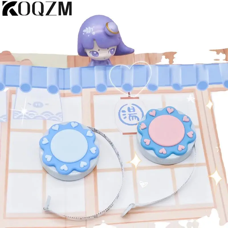 Macaron Cute Mini Tape Measure Tape Measure Leather Round Tape Measure Portable Telescopic Ruler Height Children Ruler