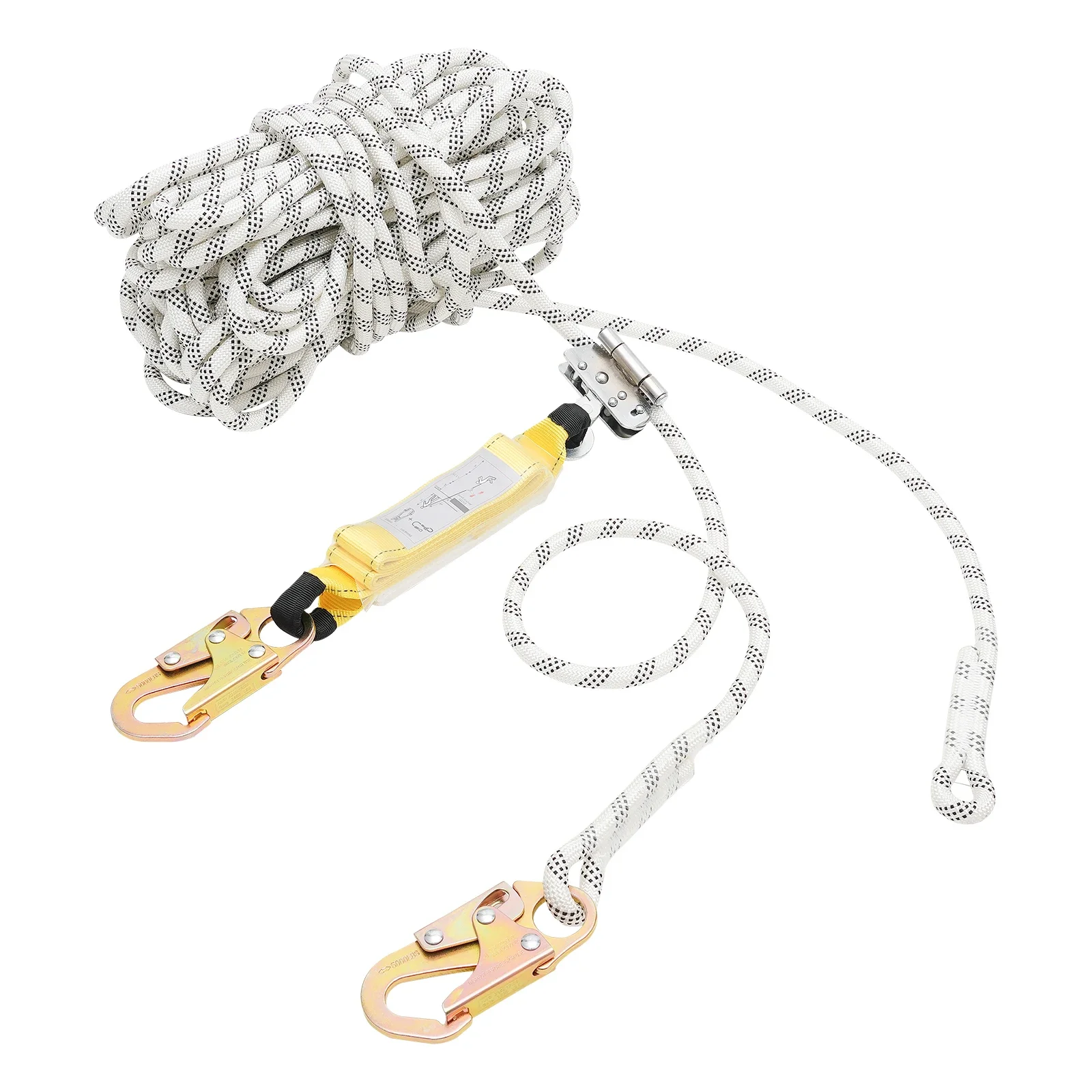 

Vertical Lifeline Assembly, 100FT Fall Protection Rope, Fall Arrest Protection Equipment for Arborist, Tree Climbers 3527.4 LBS