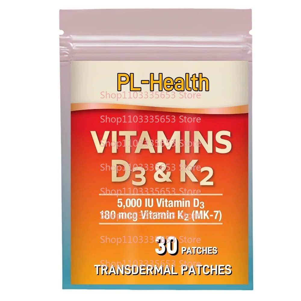 

30 Patches Vitamins D3 & K2 Transdermal Patches Supports Immune Health
