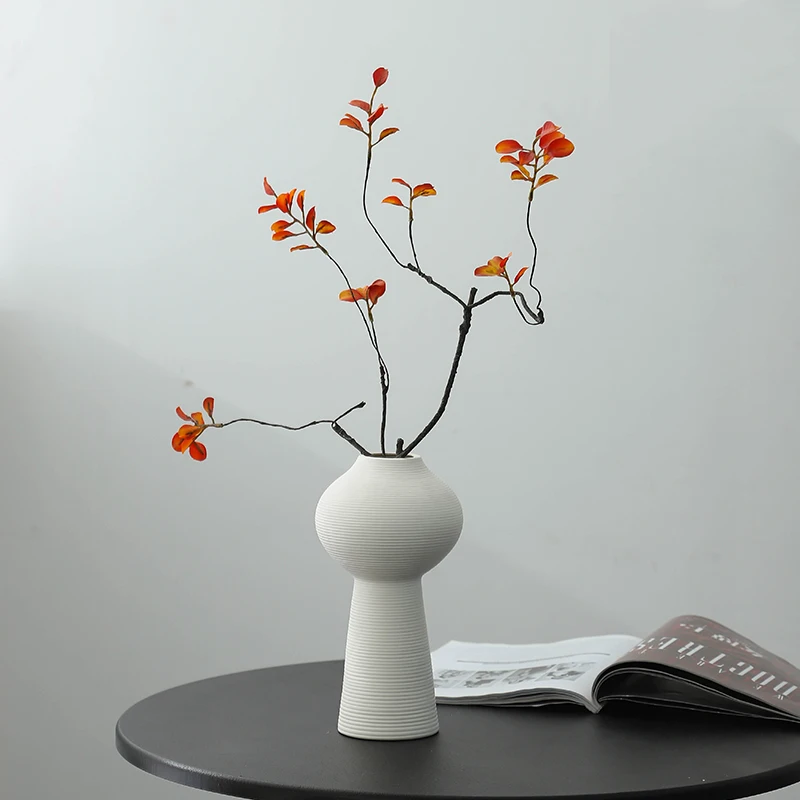 Japanese Style Ceramic Flower Vase Simple Design for Living Room Dining Table Decorations Water Cultivation Dried Flowers