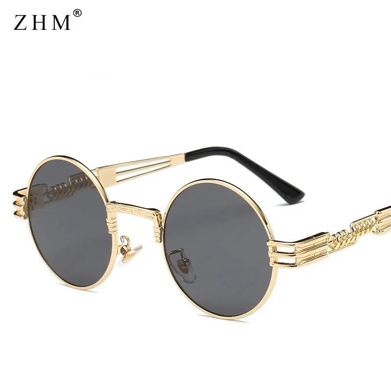 

Classic Round Steampunk Sunglasses Men Women Fashion Metal Glasses Brand Design Vintage Sunglasses High Quality UV400 Eyewear