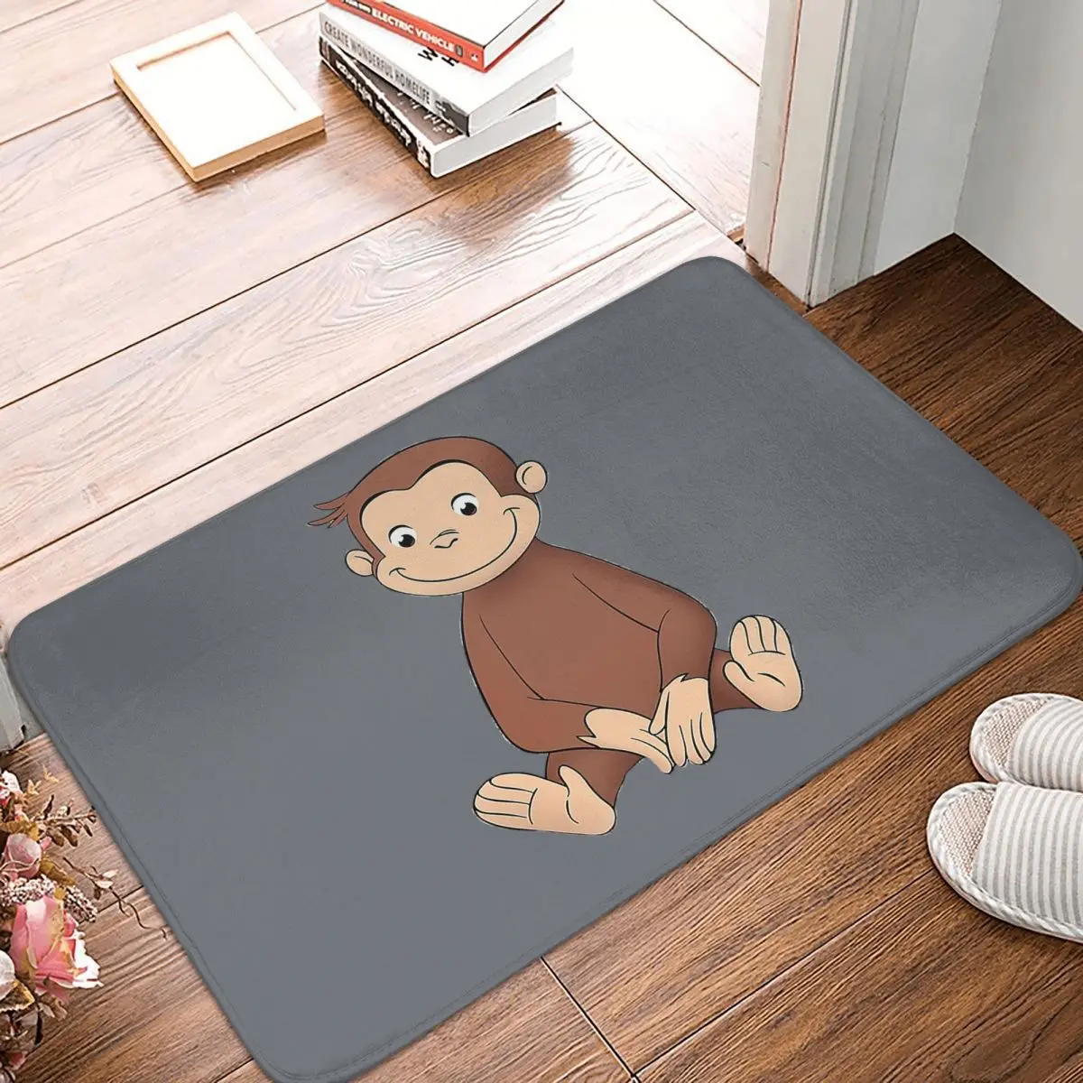 Curious George Doormat Kitchen Entrance Home Floor Mat Anti-slip Carpet Rug for Balcony Footpad Mats