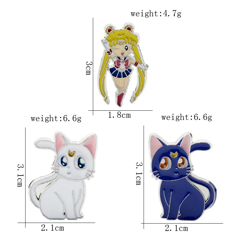 3pcs/set Anime Friends Enamel Pin Brooches for Women Manga Lapel Pins Badges on Backpack Cosplay Accessories Christmas Gift