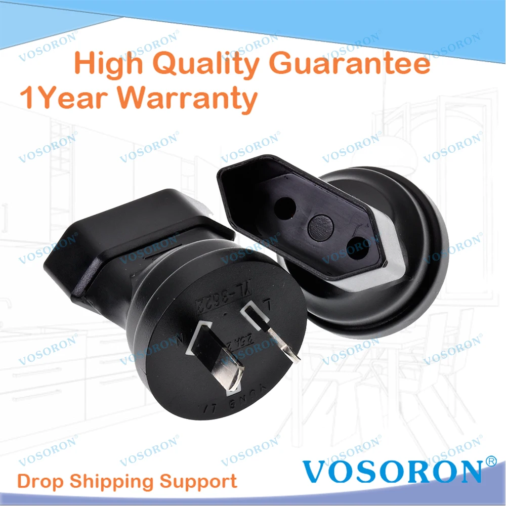 Europe to Australia Adapter,Australia Saa 2 Pin Plug to Europe Schoko CEE7/16 Receptacles Power Plug Adapter 2.5A 250V