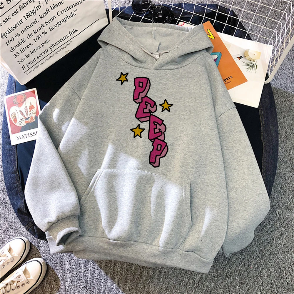 Sudadera con capucha de Lil Peep para mujer, jersey con estampado Kawaii, top de manga larga