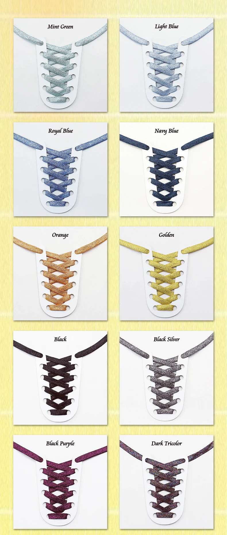 1 Paar neue glitzernde Schnürsenkel, bunt, goldfarben, silberfarben, glänzend, flache Schnürsenkel für sportliche Turnschuhe, Schuhe, Stiefel, 1 cm breite Schnürsenkel – Detail 9