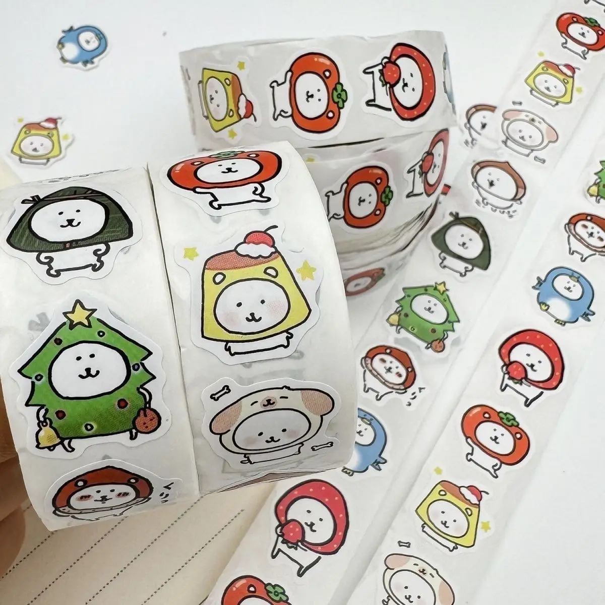 

Наклейки с шуточным медведем, рулонные наклейки, мультяшные милые ручные украшения для счета, наклейки с печатью, высококачественные популярные забавные пакеты с выражением