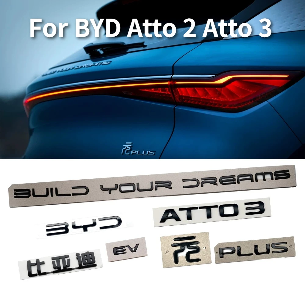 

Для BYD Atto 2, Atto 3, Yuan Plus, Seal: черная эмблема, задний значок, логотип, наклейка