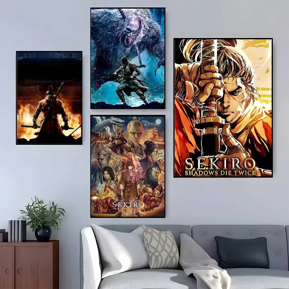 Sekiro S-Shadows Die Twice Poster HD Home Decor Sticky Wall Waterproof Home Living Room Bar Aesthetic Decor