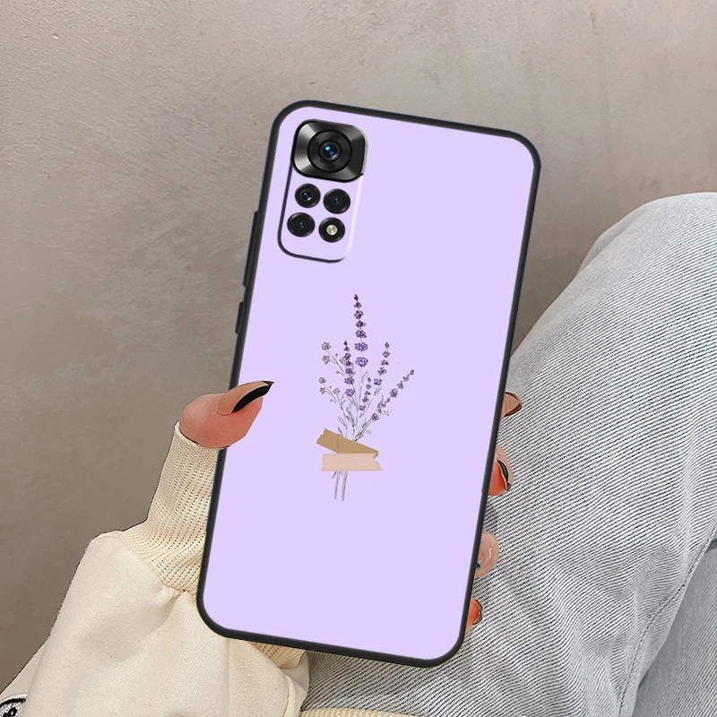 الخزامى الأرجواني الزهور ل Xiaomi Redmi ملاحظة 13 10 12 11 14 برو 11S 12S حالة غطاء ل Redmi 15 13C 12C 14C 10C 15C