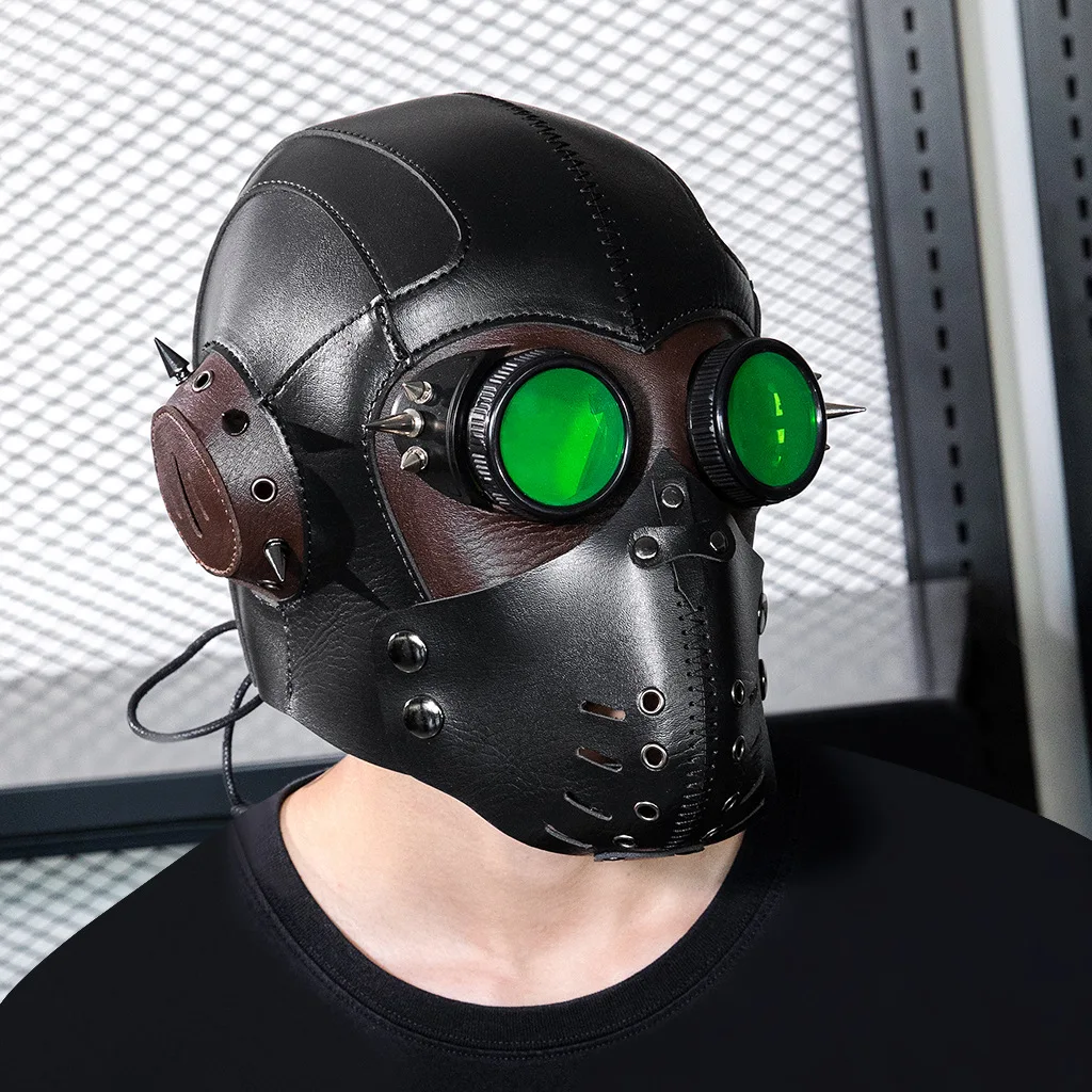 قناع طبيب الطاعون الأسود الإبداعي للهالوين خوذة تنكرية للبالغين لعرض المسرح