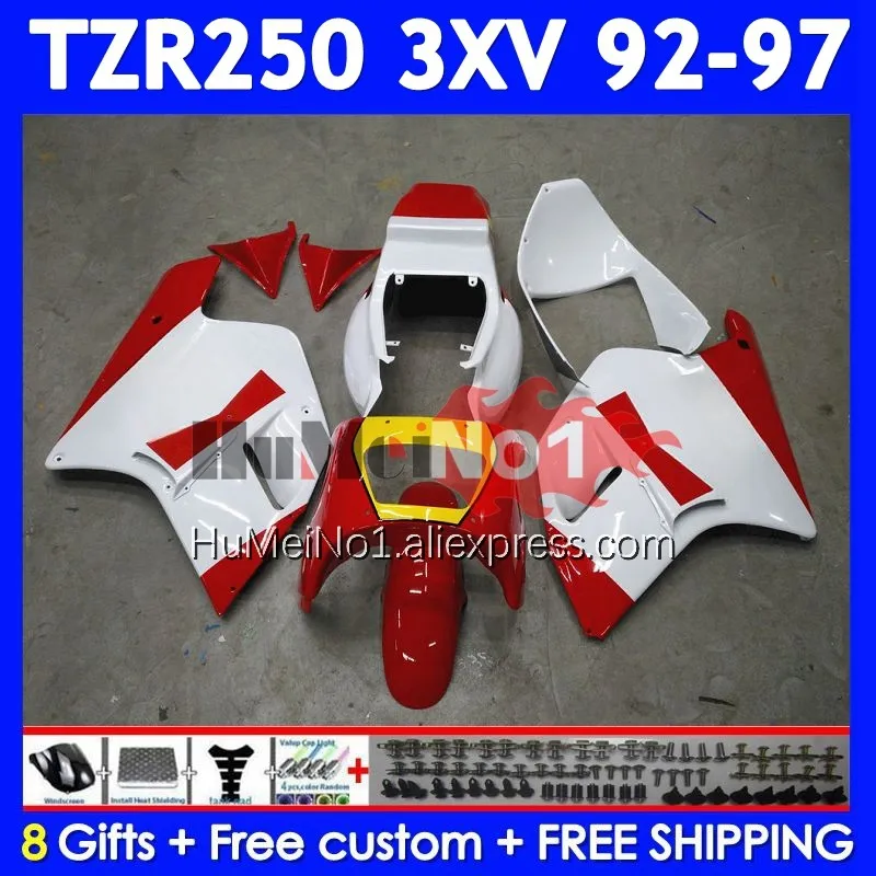 White Red TZR-250 For YAMAHA 3XV TZR250 TZR 250 RR 92 93 94 95 96 97 376No.12 TZR250RR 1992 1993 1994 1995 1996 1997 Fairing