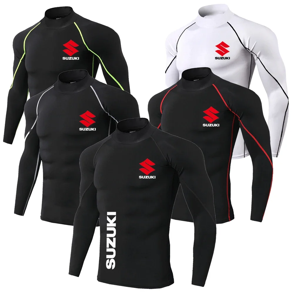 

Men's Sportswear Quick-drying Breathable Sports Cycling Suzuki Long-sleeved Tight-fitting Shirt Gym Sports Undershirt Cycling