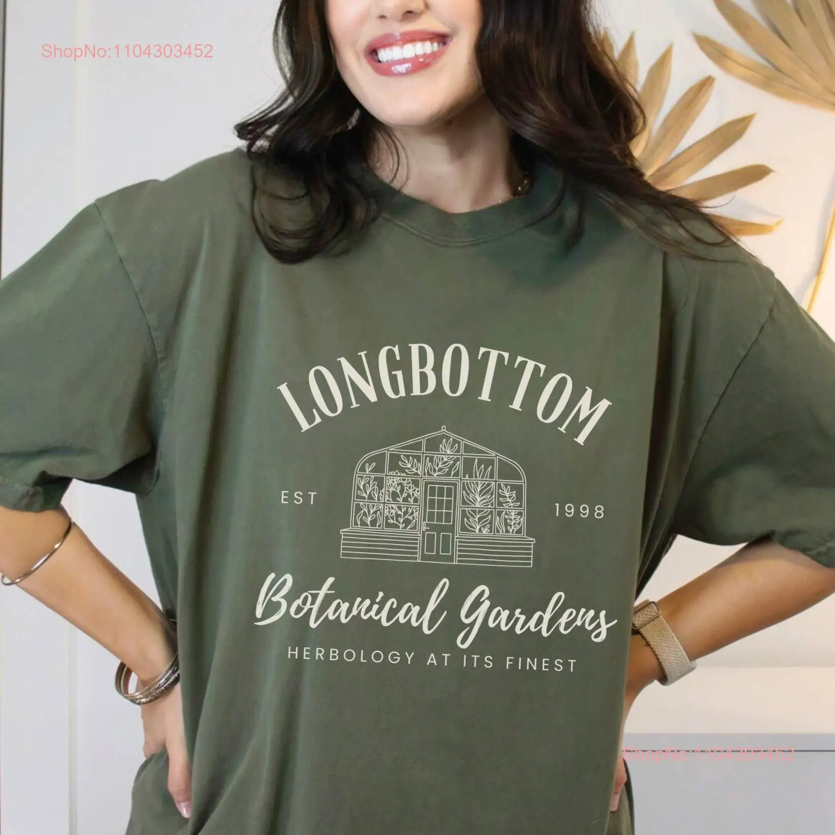 Longbottom Botanical Gardens T Shirt Cute Minimalist Wizarding Boxy Fantasy Oversized Comfort Colors Neville Herbology