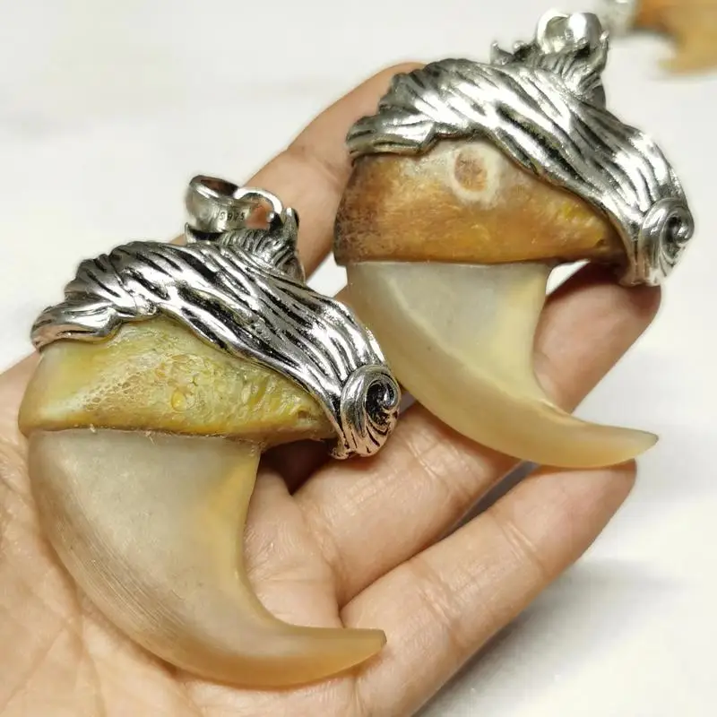 Handcrafted hooks made from carved polished ox bones horns suitable for DIY jewelry and accessory projects