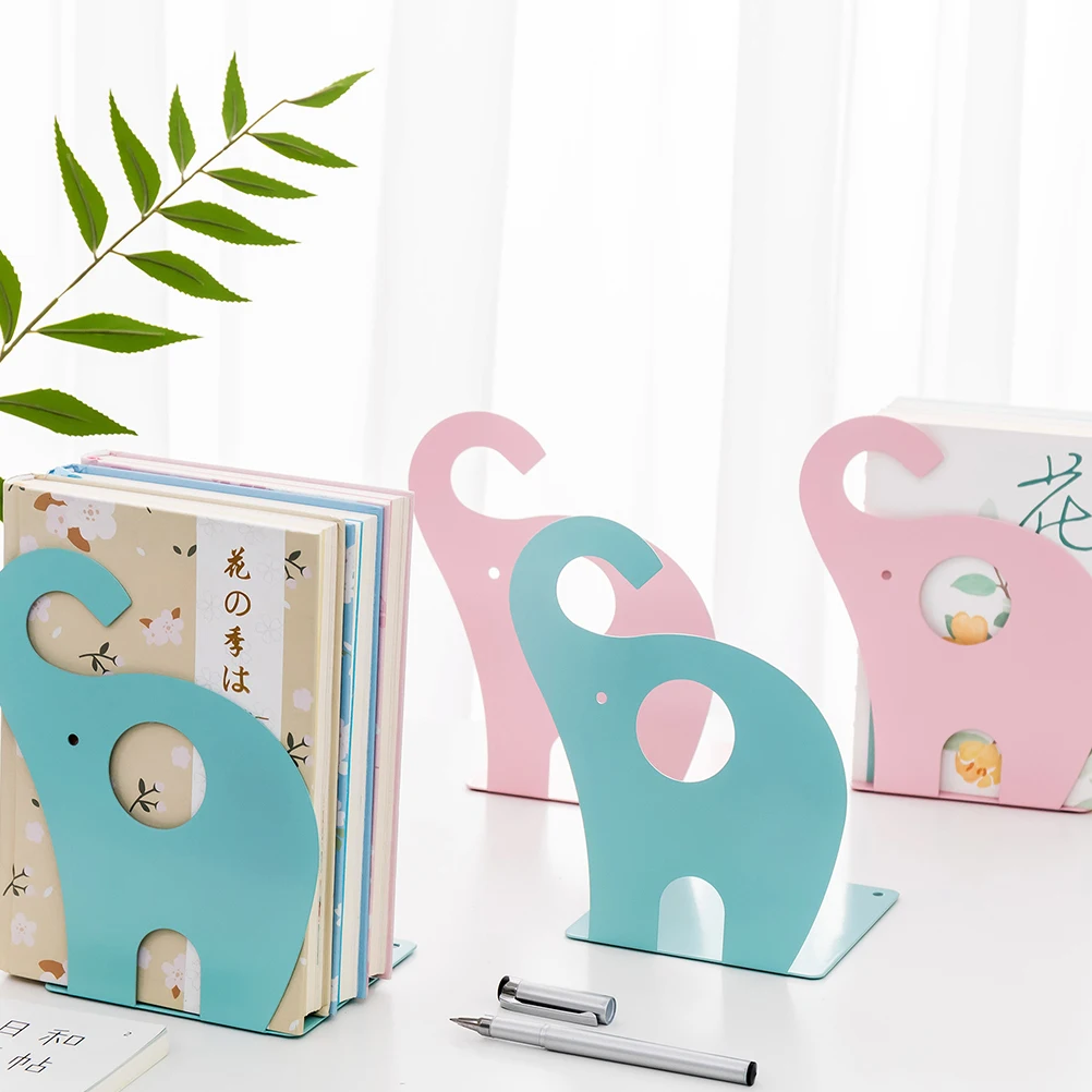 زوج واحد من حامل منظم بحافة ناعمة وحامل كتب للمنزل والمكتب وغرفة الدراسة ومنظم كتاب معدني على البحيرة يدعم اللون الأزرق