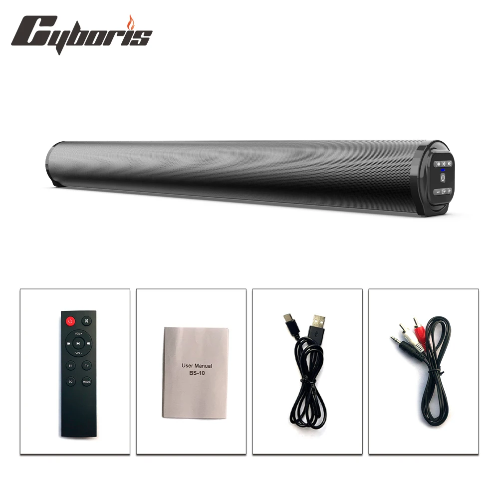 BS10 Home Theater Floor Standing Speaker, Wireless BT TV Soundbar Separable Speakers,LED Indicator,Rechargeable,for TV Computer