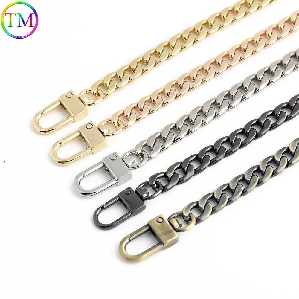 Alça de corrente de metal para mulheres, corrente de ferro, crossbody, cinto de ombro, envoltório do punho, acessórios, 10mm, 60 cm, 100 cm, 120cm, 1 pc, 5 pcs, 10pcs