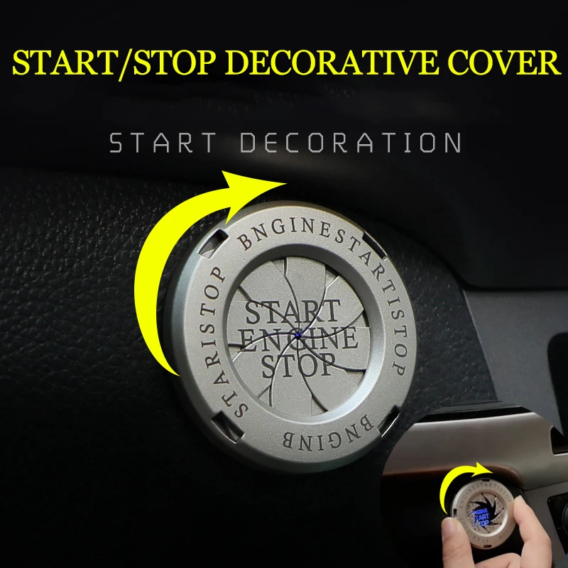 

Car Engine Start Stop Switch Button Cover One-key Start Button Decorative Push Button Sticky Cover Car Interior Auto Accessories