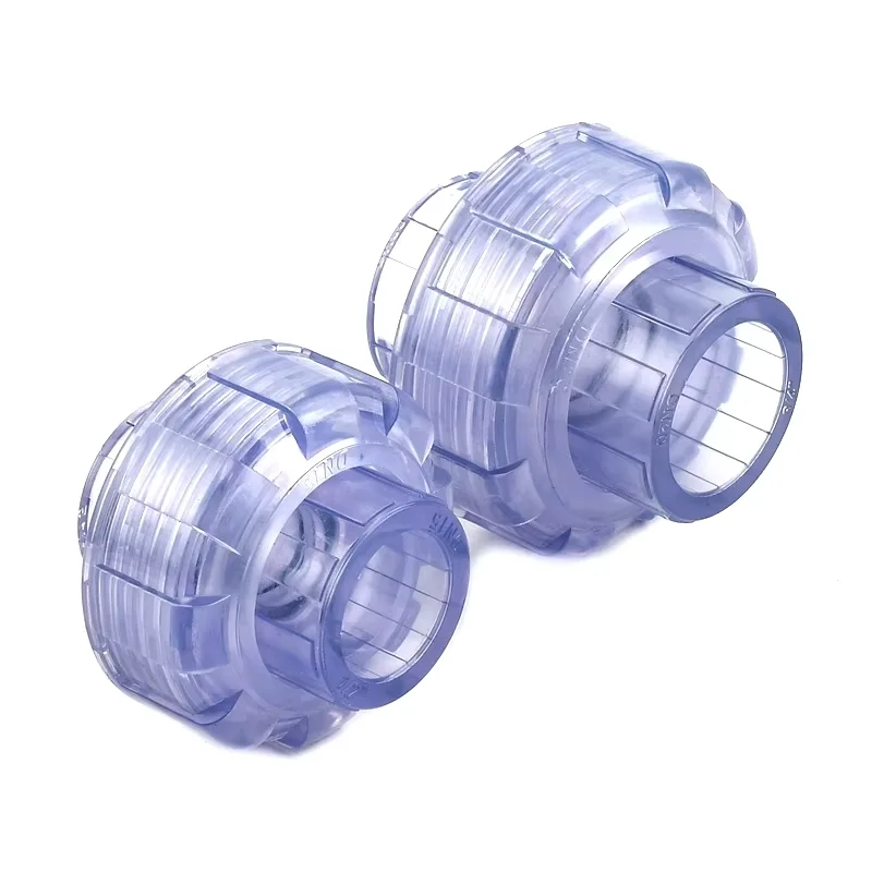 

20/25/32/40/50/63mm UPVC Pipe Transparent Union Connector Aquarium Union Joint Direct Fish Tank Joints Irrigation Fittings