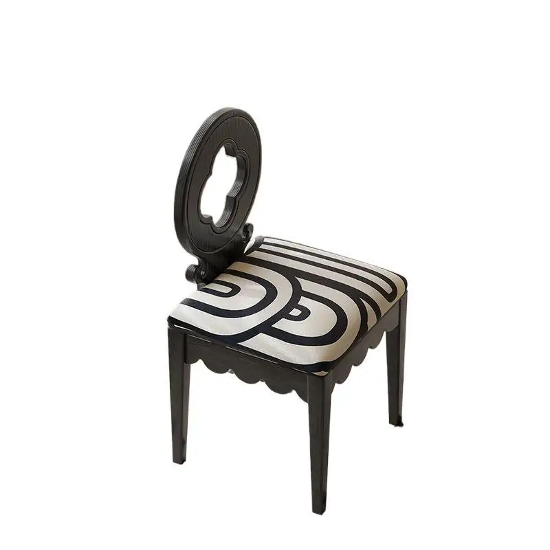 

Internet celebrity medieval dining chair household small apartment retro chair bedroom leisure chair solid wood