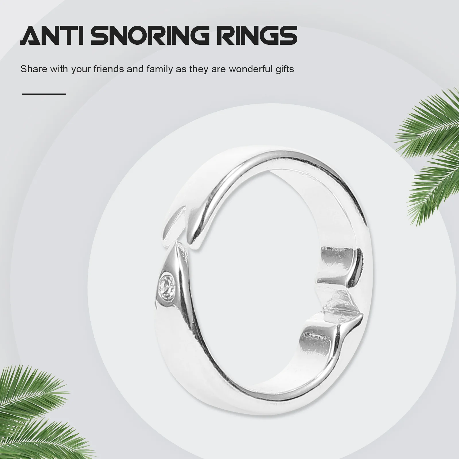 

1Set Silver Magnet Rings Open Design Stimulate Acupuncture Points for Better Sleep Relaxing Ring