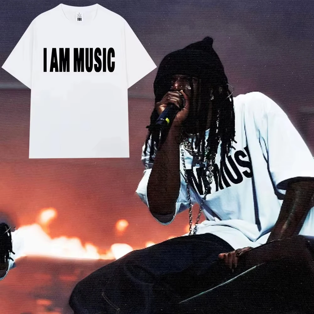 Rapper Playboi Carti Same Style I AM MUSIC Print T-shirts Men Women Fashion Hip Hop Opium T Shirts Cotton T Shirt Tops 2026