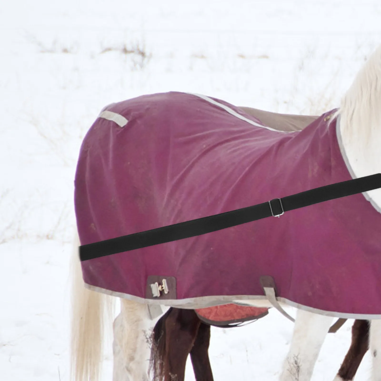 2Pcs Horse Blanket Leg Straps Adjustable Elastic Nylon Length 23 to 52 Double Swivel Snap Buckle Replacement Band for Horse Rugs