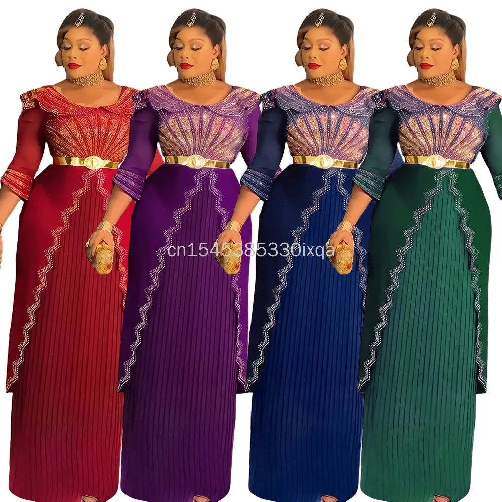 

Новое европейское модное роскошное светское вечернее платье с бриллиантами, элегантная африканская одежда