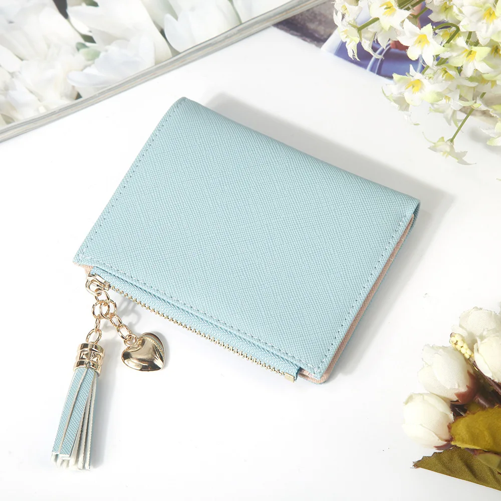 Fashion PU Short Wallet Mini Ladies Wallet Ultra-thin Small Wallet Women Zipper Coin Purse Korean Wallet