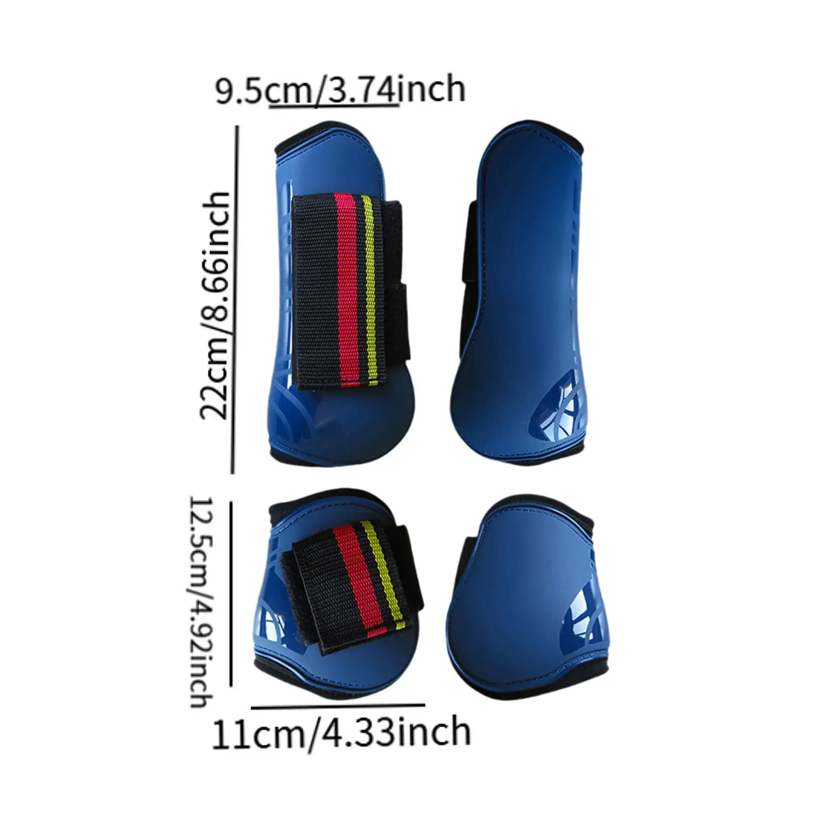 4 قطع من أحذية وتر الحصان قابلة لإعادة الاستخدام احترافية خفيفة الوزن لحارس الساق لأداء الفروسية جلسات ركوب الخيل عبر البلاد #6