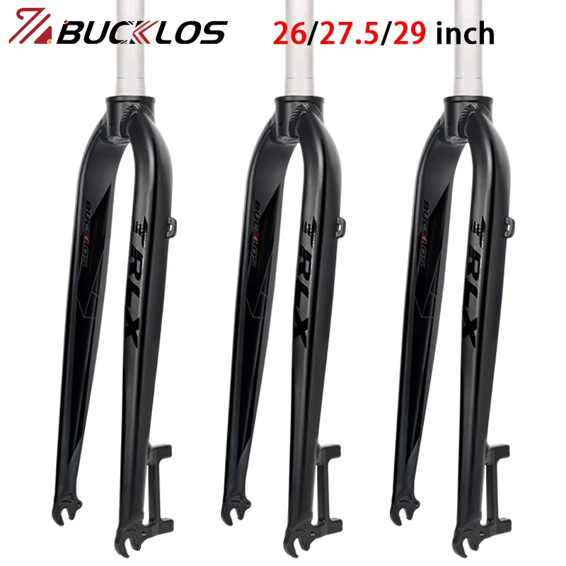 

BUCKLOS Mountain Bike Fork 26/27.5/29inch MTB Forks Aluminum Alloy Bicycle Rigid Fork QR 9*100mm Fork for Mtb Gravel Travel Bike