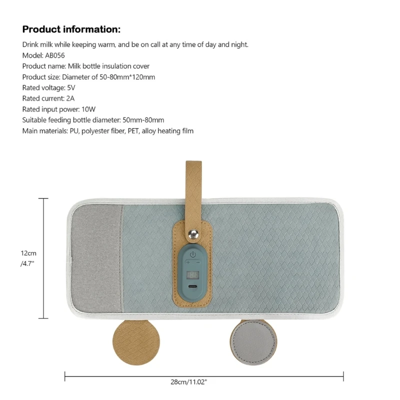 Aquecedor mamadeira USB fácil usar para bebês com monitoramento inteligente calor Aquecedor mamadeira USB com segura