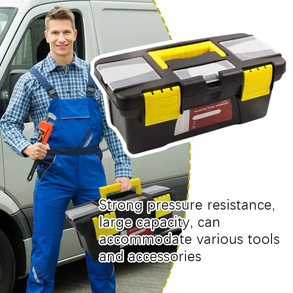 10-inch Plastic Toolbox Two-layer Plastic Tool Box Mini Multi-functional Accessories Tool With Box Organizer Storage Box