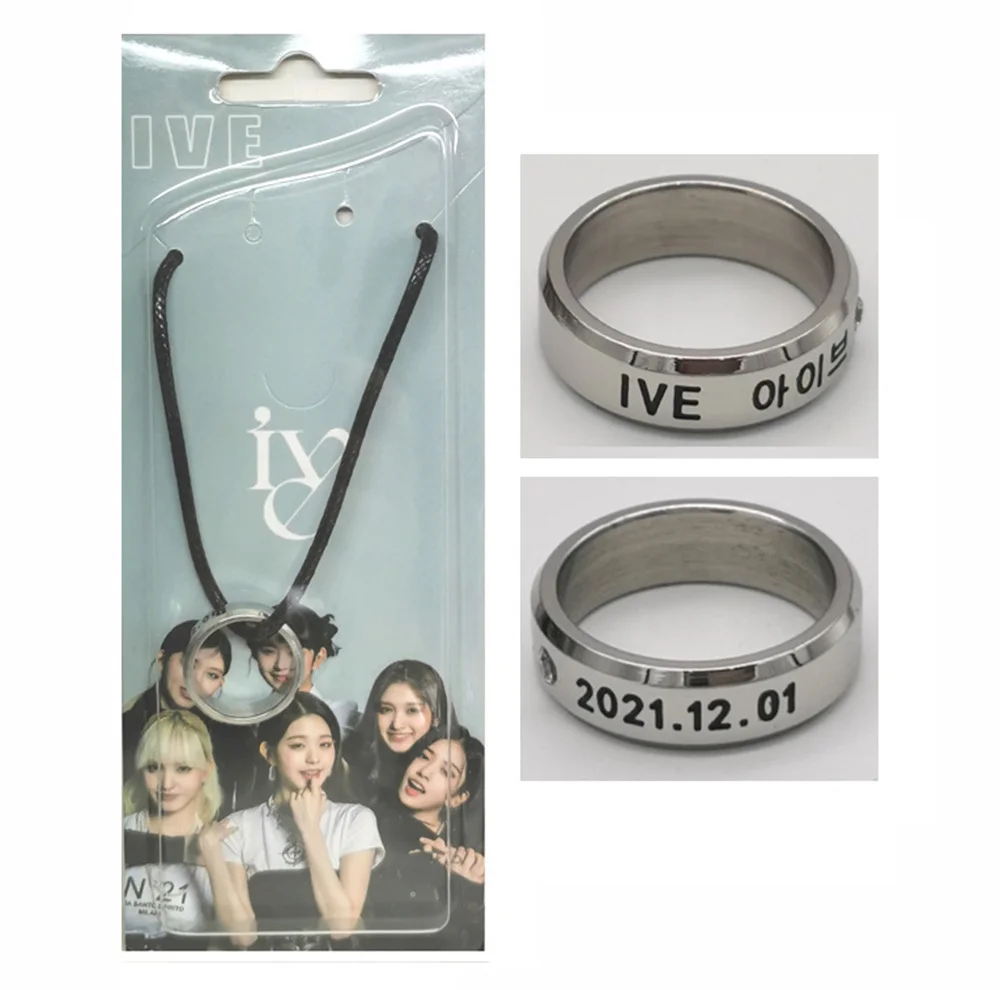 KPOP (G)I-DLE IVE NMIXX Ring STAYC Stainless Steel Ring Necklace LOONA Lettering Do Not Fade Ring Jewelry ITZY Fans Gifts