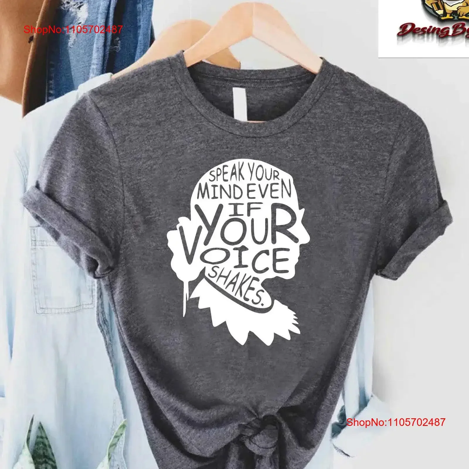Ruth Bader Ginsburg T Shirt Equality Election 2024 Speak Your Mind Even If Voice Shakes vintage Washed graphic Versatile