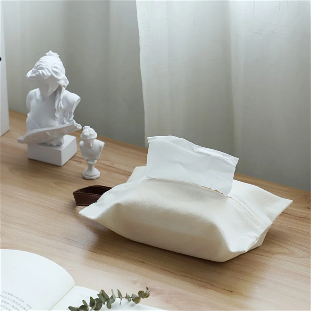 New Japanese Style Jute Tissue Box Hanging Napkin Paper Holder for Living Room Dining Table Car Mounted Tissue Bag Home Decor