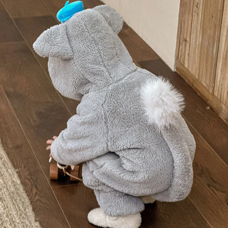 Baby Boy Girl Onesie Cute Squirrel Pajamas Kids Warm Clothes Halloween Animal Kigurumis Winter Sleepwear Jumpsuit Festival Suit