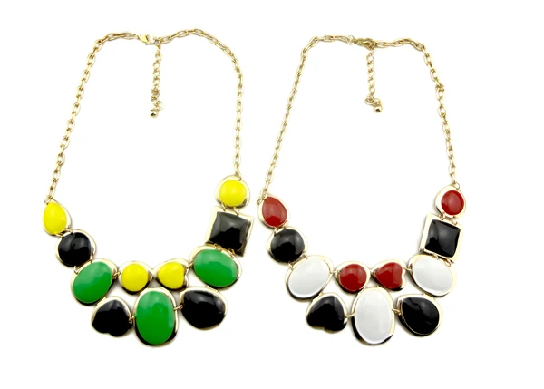 Fashion Jewelry Bohemian Short Choker Peach Heart Egg Faux Gem Bib Statement Necklaces Gold Color Chunky Pendant For Women Lady