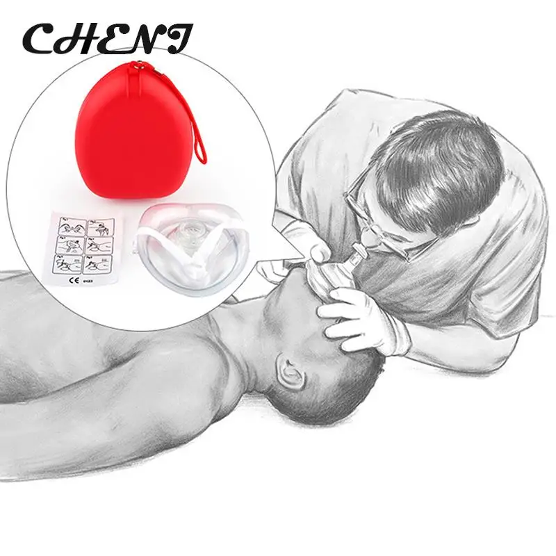 1pc Resuscitator Rescue Emergency First Aid Masks CPR Breathing Mask Mouth Breath One-way Valve Professional First Aid Tools
