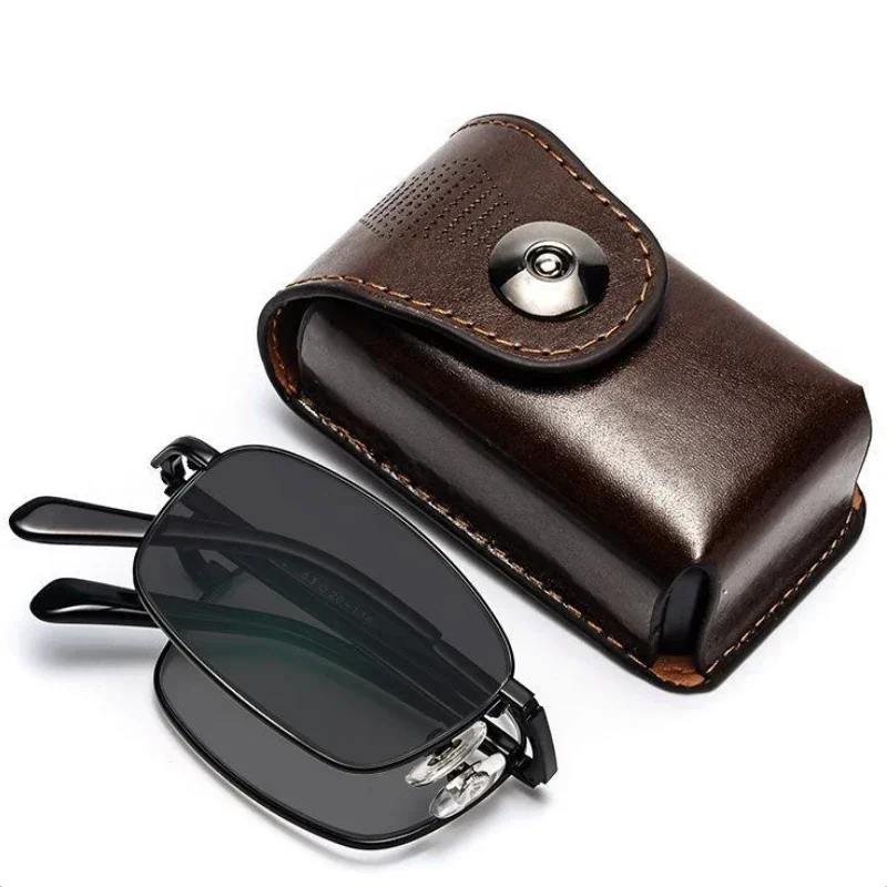 Business Ultra Licht Reinem Titan Eyeframe Gläser männer Klapp Tragbare Photochrome Brillen Multifokale Lesen Brillen – Detail 6