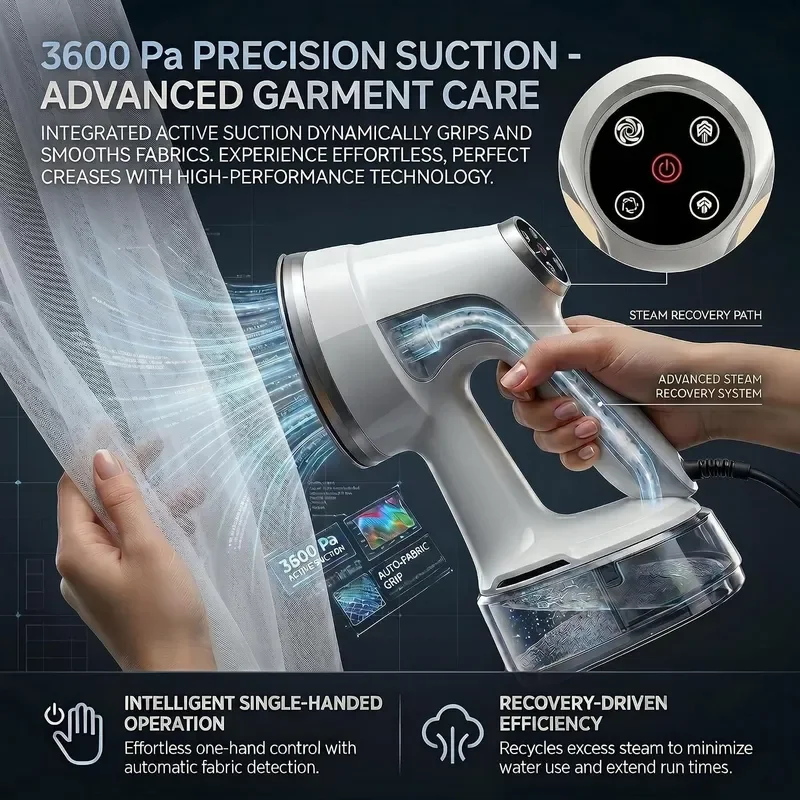 for 2026 New Adsorption Handheld Hanging Iron Large Water Tank LCD Screen Automatic Power Off Portable Ironing Machine
