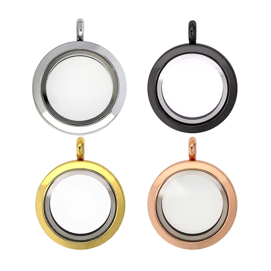 10pcs 25mm/30mm Round Magnetic Memory Locket Floating Glass Locket Pendant fit Necklace Key Chain