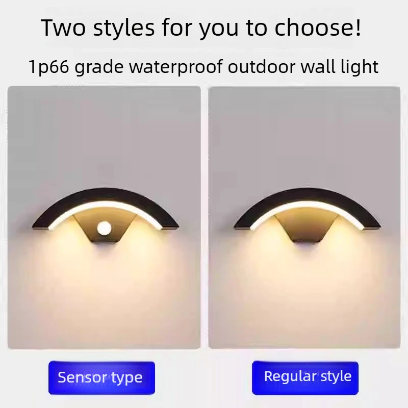 LED Outdoor Wall Light with MotionSensor AC110V 220V Waterproof Indoor Home Balcony Pathway Porch Garden Decorative Wall Light