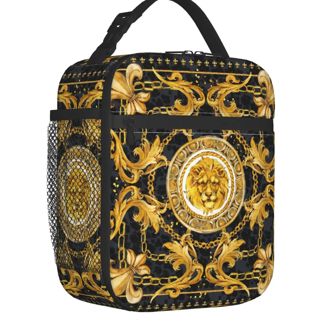 

Luxury European Baroque Art Insulated Lunch Bags for Women Resuable Cooler Thermal Bento Box Work School Travel