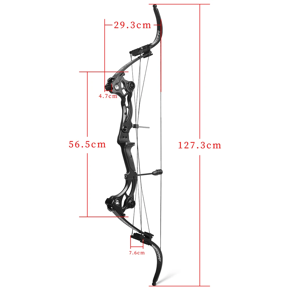 JUNXING F164 40-55lbs Compound Bow Straight Bending Limbs Aluminum Alloy Handle for Archery Target Hunting Shooting Practice 2