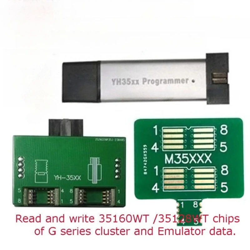 YH35XX Chip Programmer Set 35128WT 35160WT EEPROM Emulator Adapter F/G Series Cluster Mileage Data Read Write Erase Tool